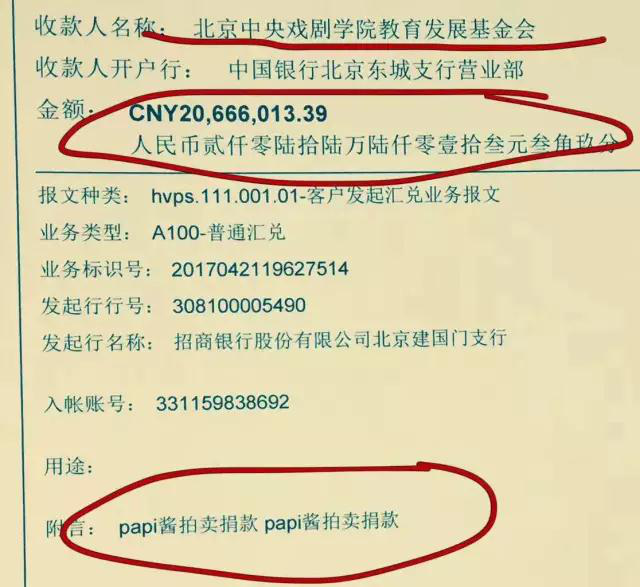 Papi酱捐赠中戏2千万，而那场拍卖会也成了她的分水岭        